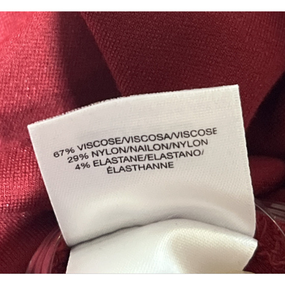 Ann Klein Wrap Dress Size 12 Red Knit Stretch Classic Office Career Workwear - Picture 10 of 10